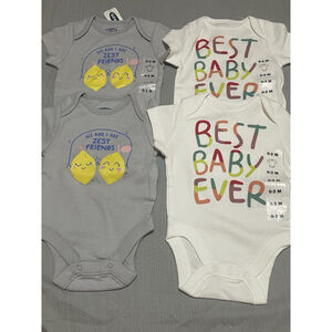 2 Sets Old Navy 0-3 Months Bodysuits Twin Girls